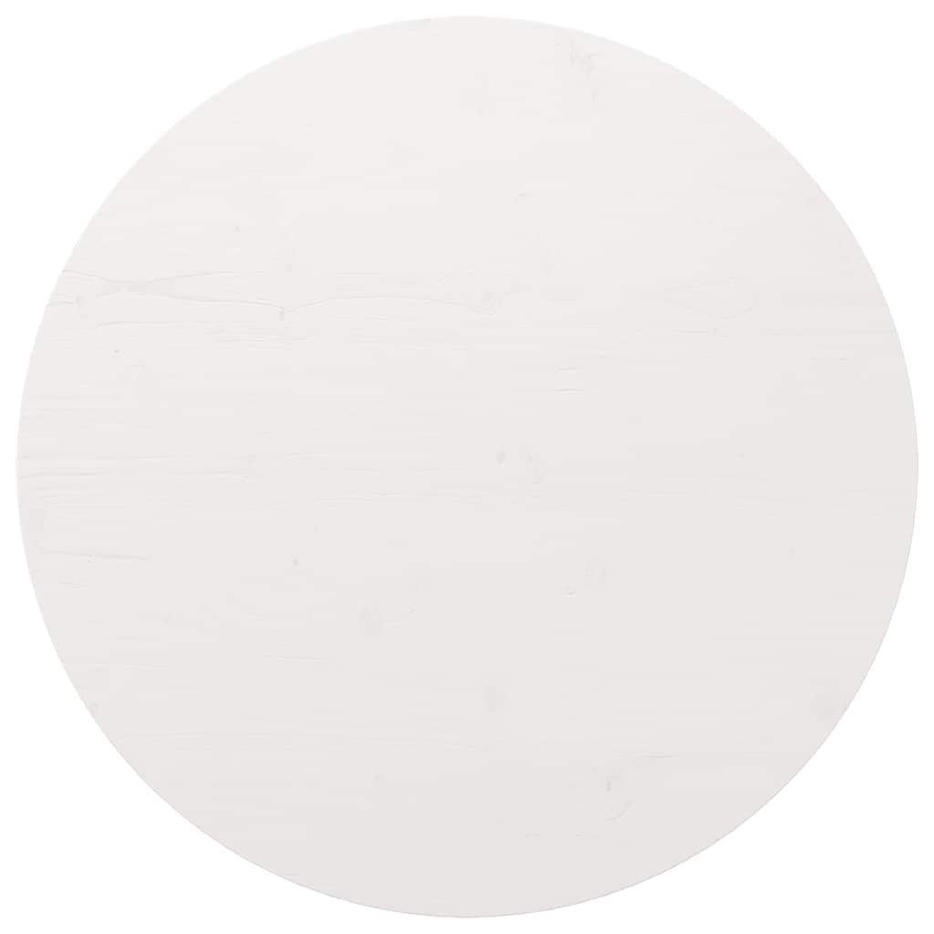vidaXL Bordsskiva vit Ø90x2,5 cm massiv furu