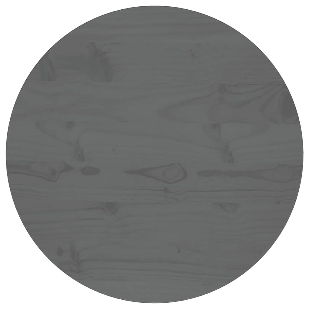 vidaXL Bordsskiva grå Ø60x2,5 cm massiv furu