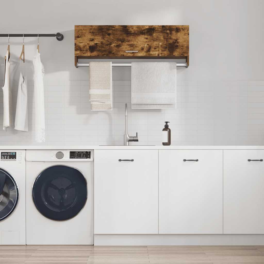 vidaXL Klädhängare rökfärgad ek 100x32,5x35 cm konstruerat trä