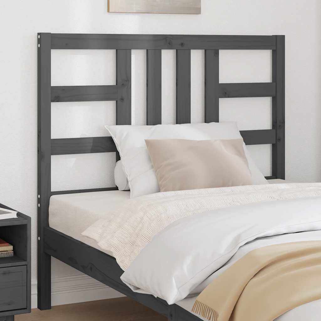 vidaXL Sänggavel grå 106x4x100 cm massiv furu