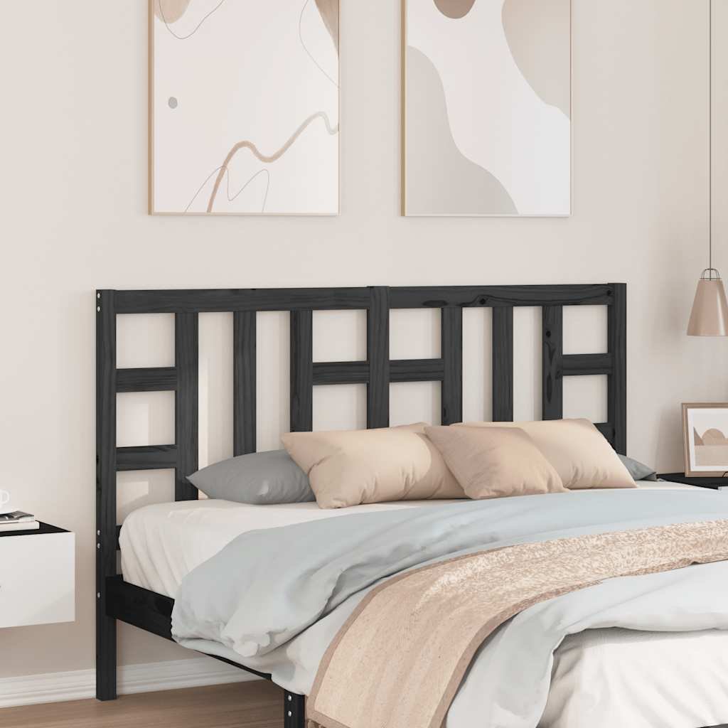 vidaXL Sänggavel svart 146x4x100 cm massiv furu