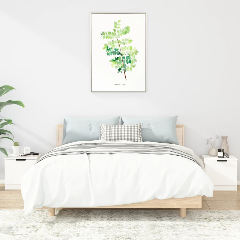 vidaXL Sängbord 2 st vit 40x39x40 cm