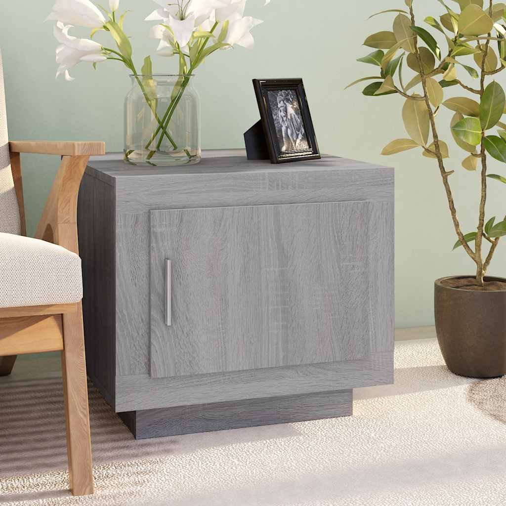 vidaXL Soffbord grå sonoma-ek 51x50x45 cm konstruerat trä