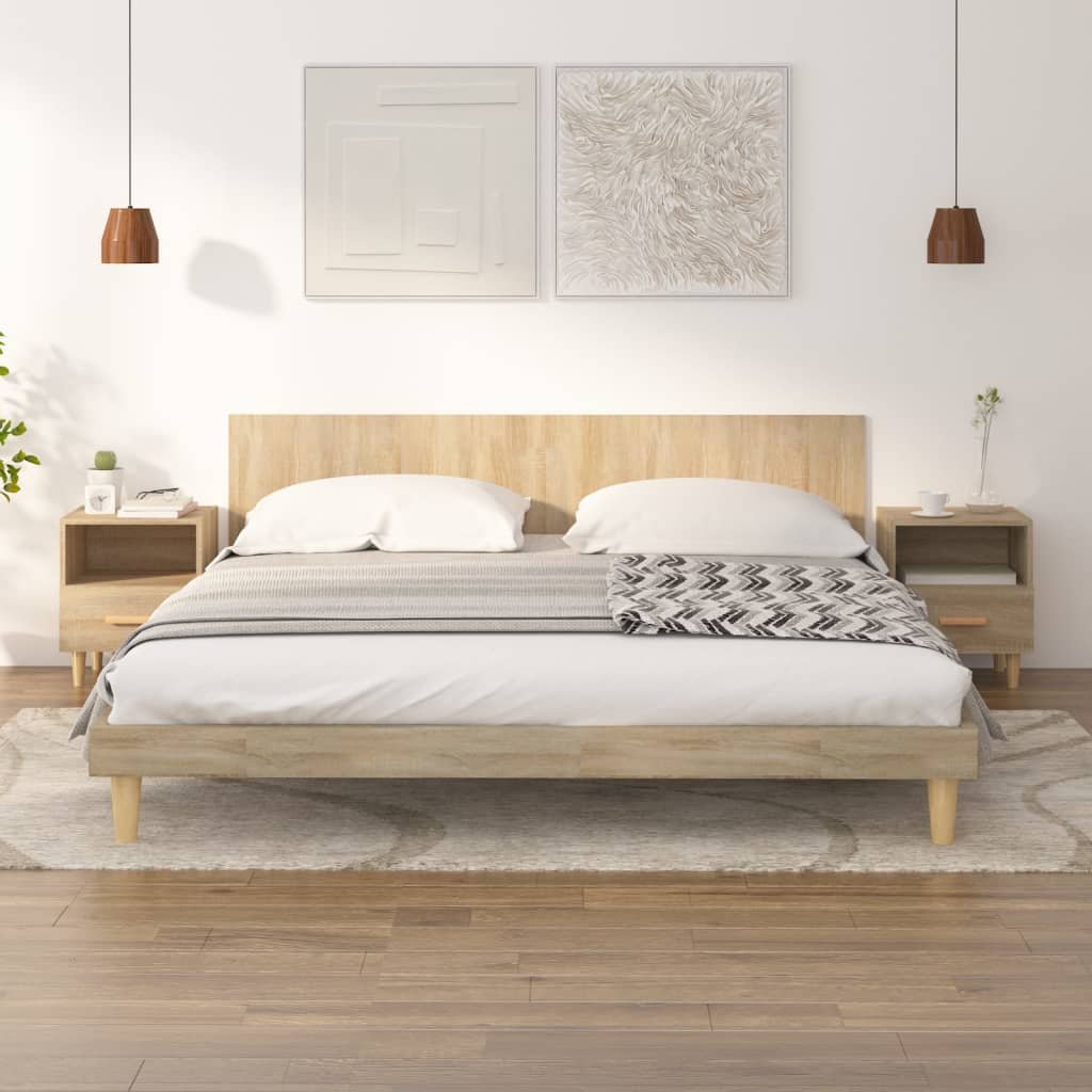 vidaXL Sängbord 2 st sonoma-ek 40x35x47 cm