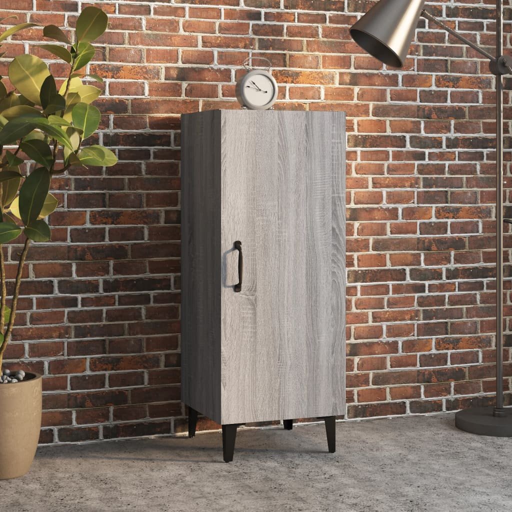 vidaXL Skänk grå sonoma 34,5x34x90 cm konstruerat trä