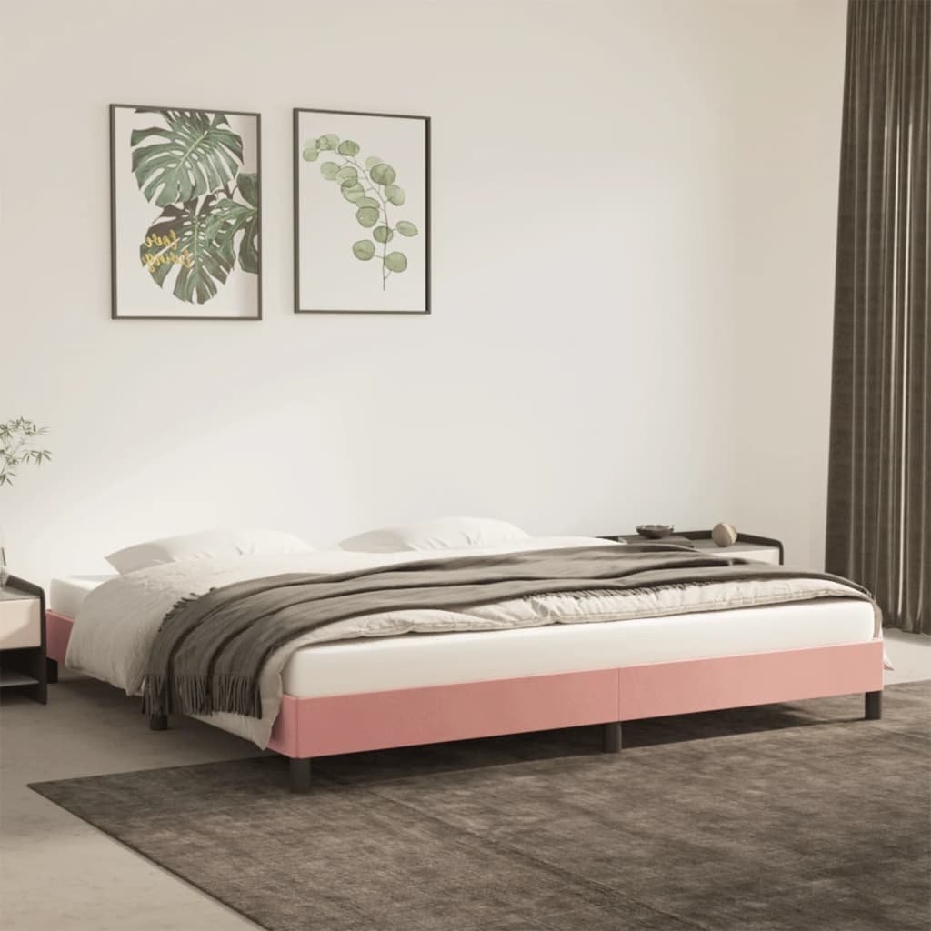 vidaXL Sängram rosa 200x200 cm sammet