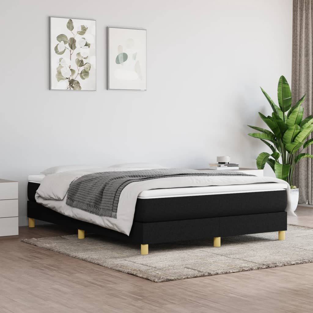 vidaXL Boxspring-sängram svart 140x200 cm tyg