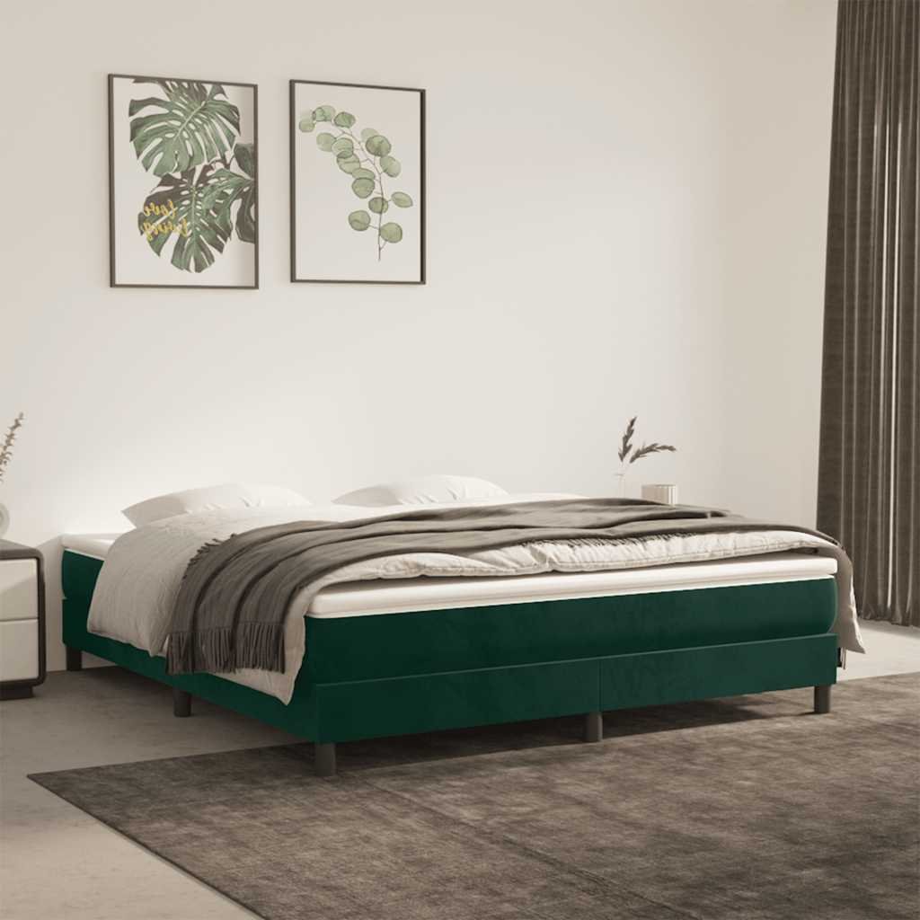 vidaXL Boxspring-sängram mörkgrön 180x200 cm sammet