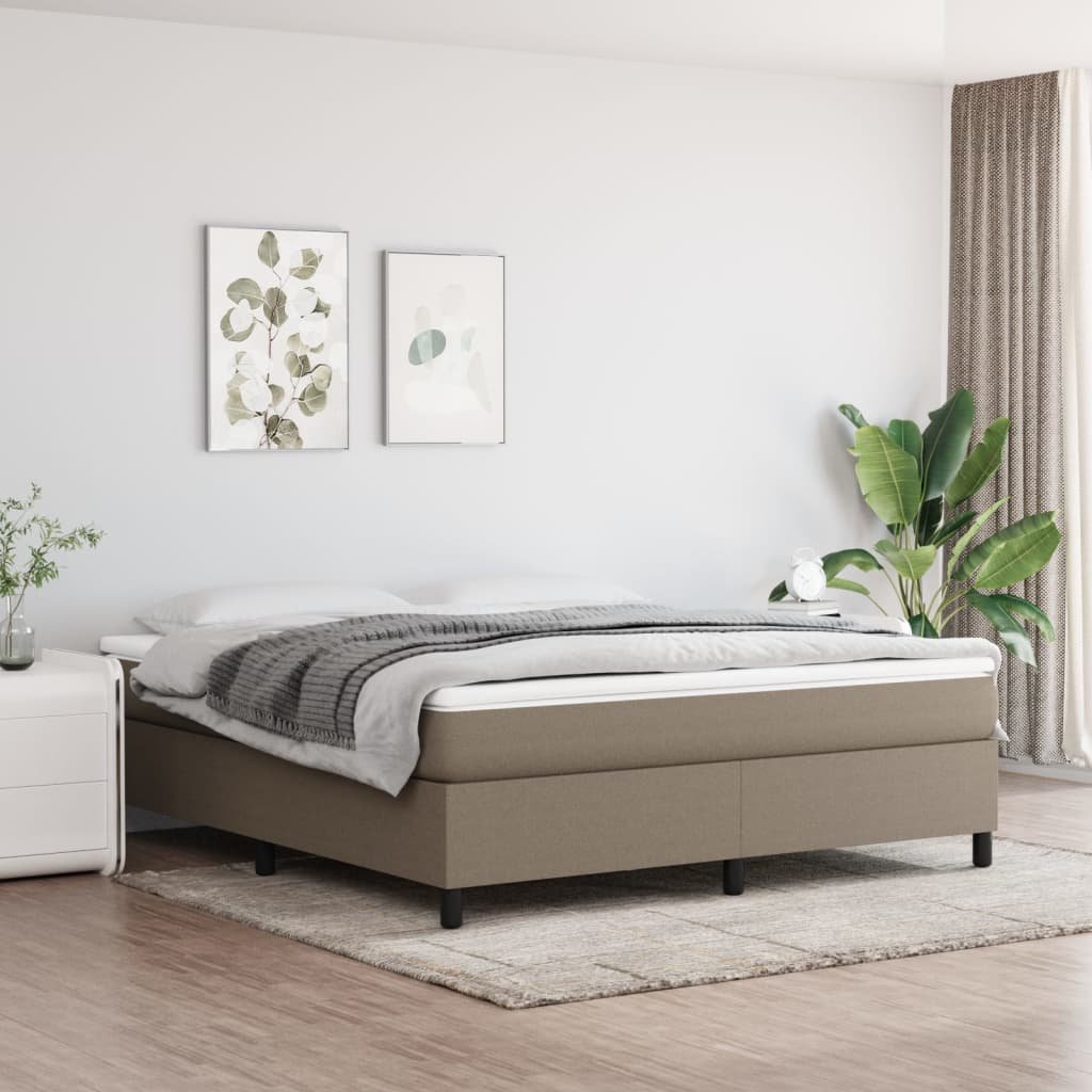 vidaXL Boxspring-sängram taupe 180x200 cm tyg