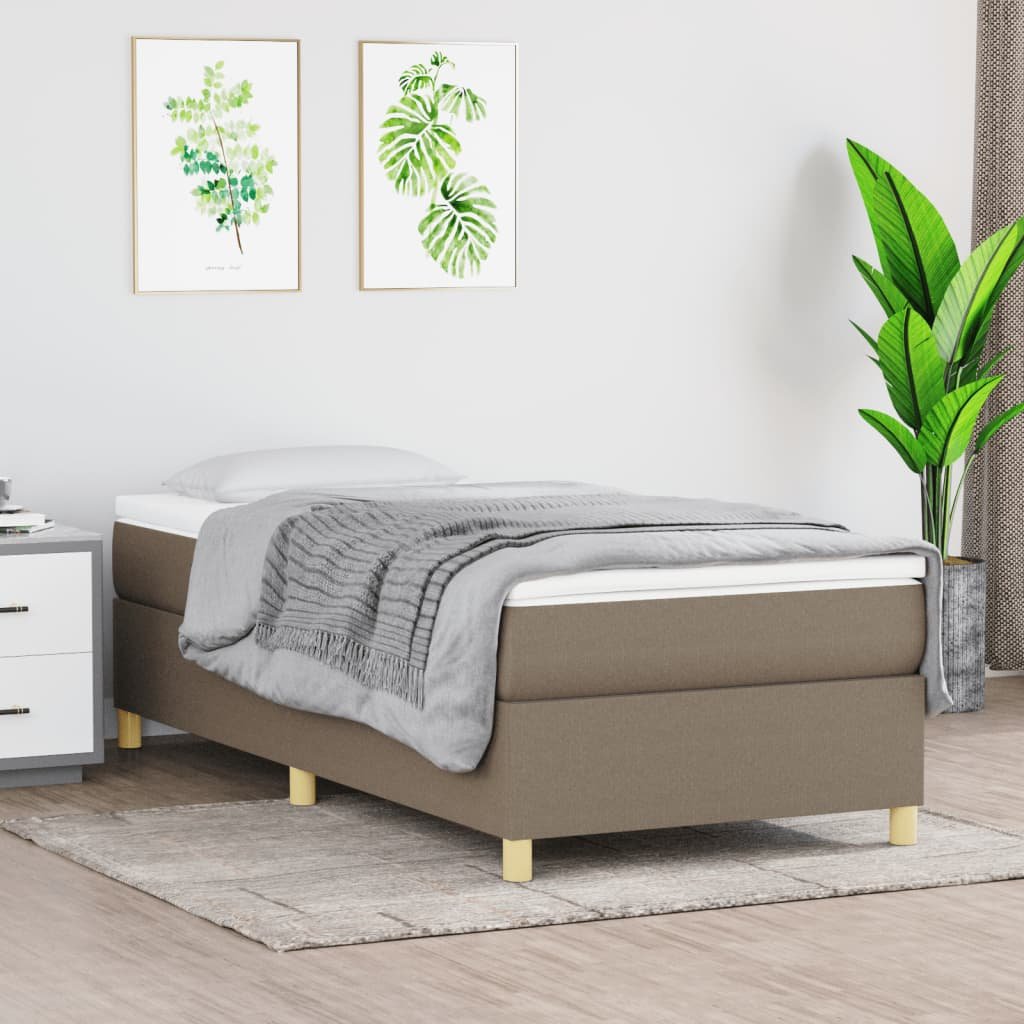 vidaXL Boxspring-sängram Taupe 80x200cm tyg