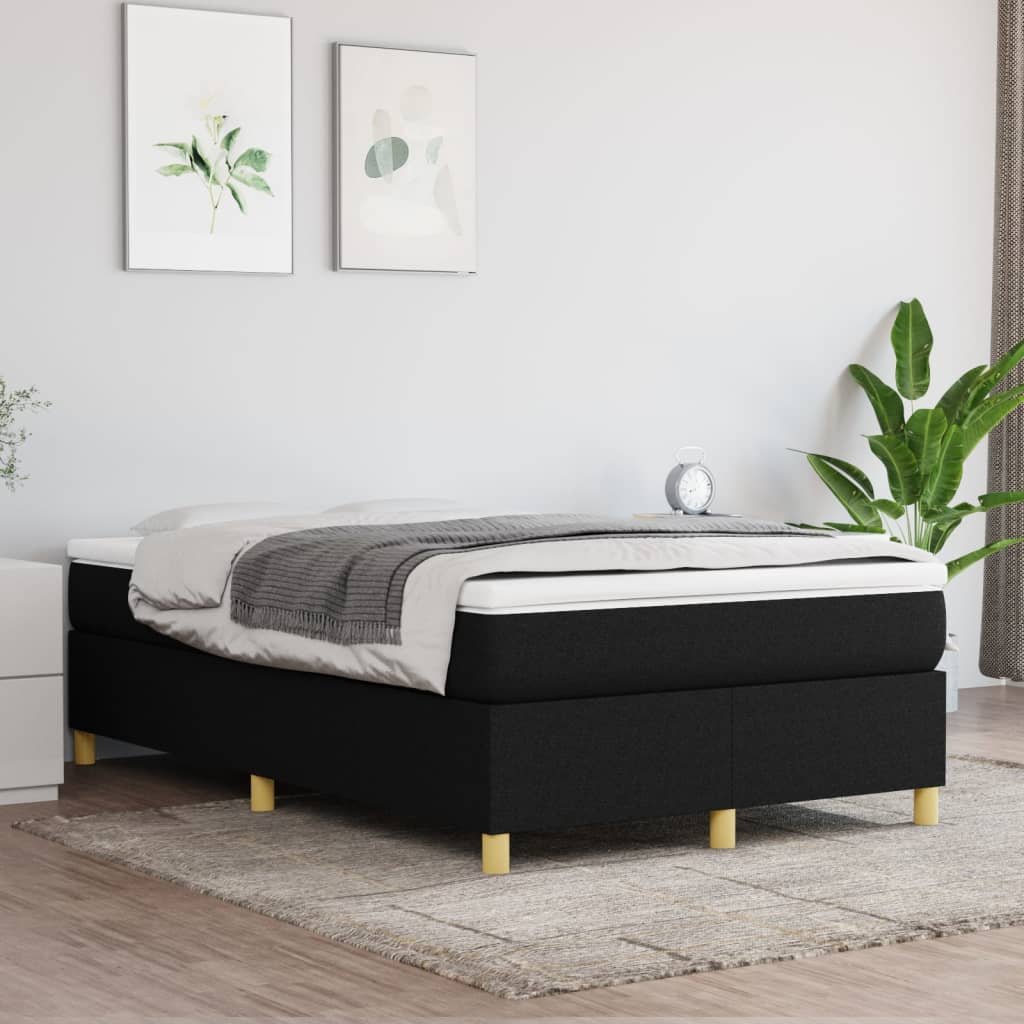 vidaXL Boxspring-sängram svart 120x200 cm tyg