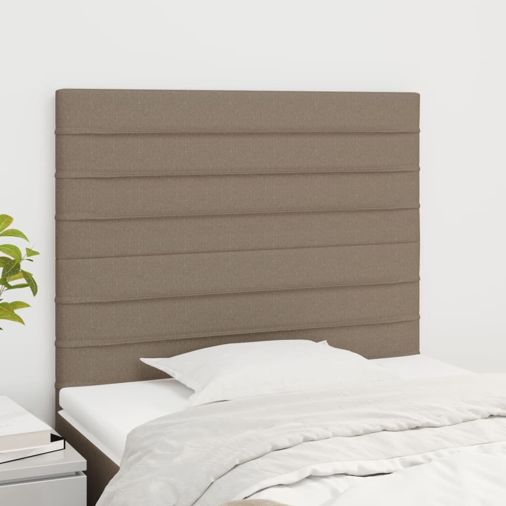 vidaXL Sänggavel taupe 90x5x118/128 cm tyg