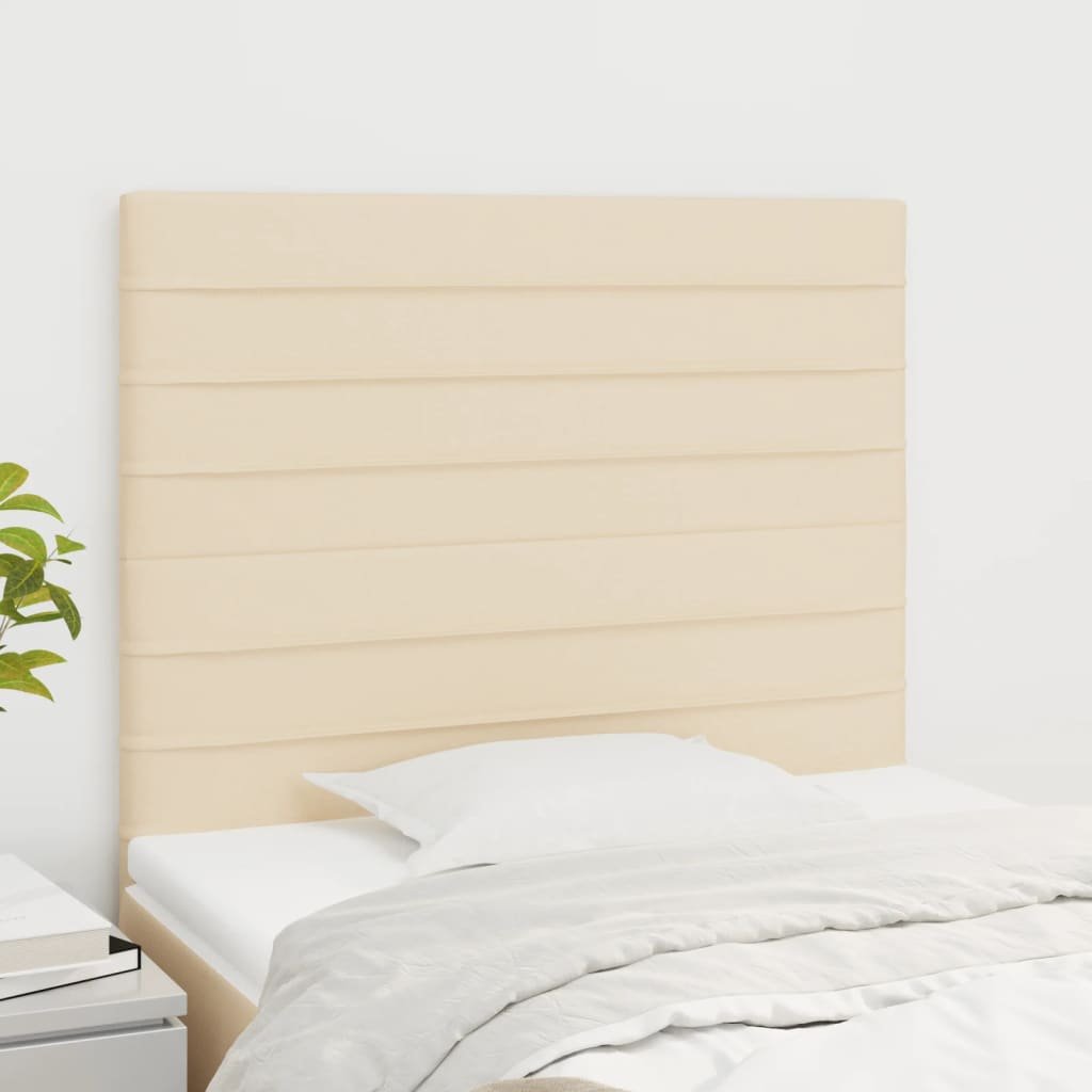 vidaXL Sänggavel creme 100x5x118/128 cm tyg