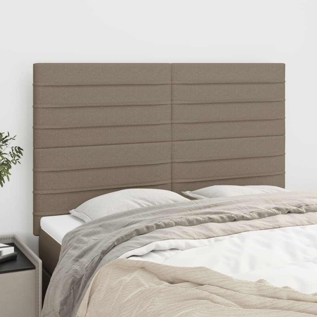 vidaXL Sänggavel taupe 144x5x118/128 cm tyg