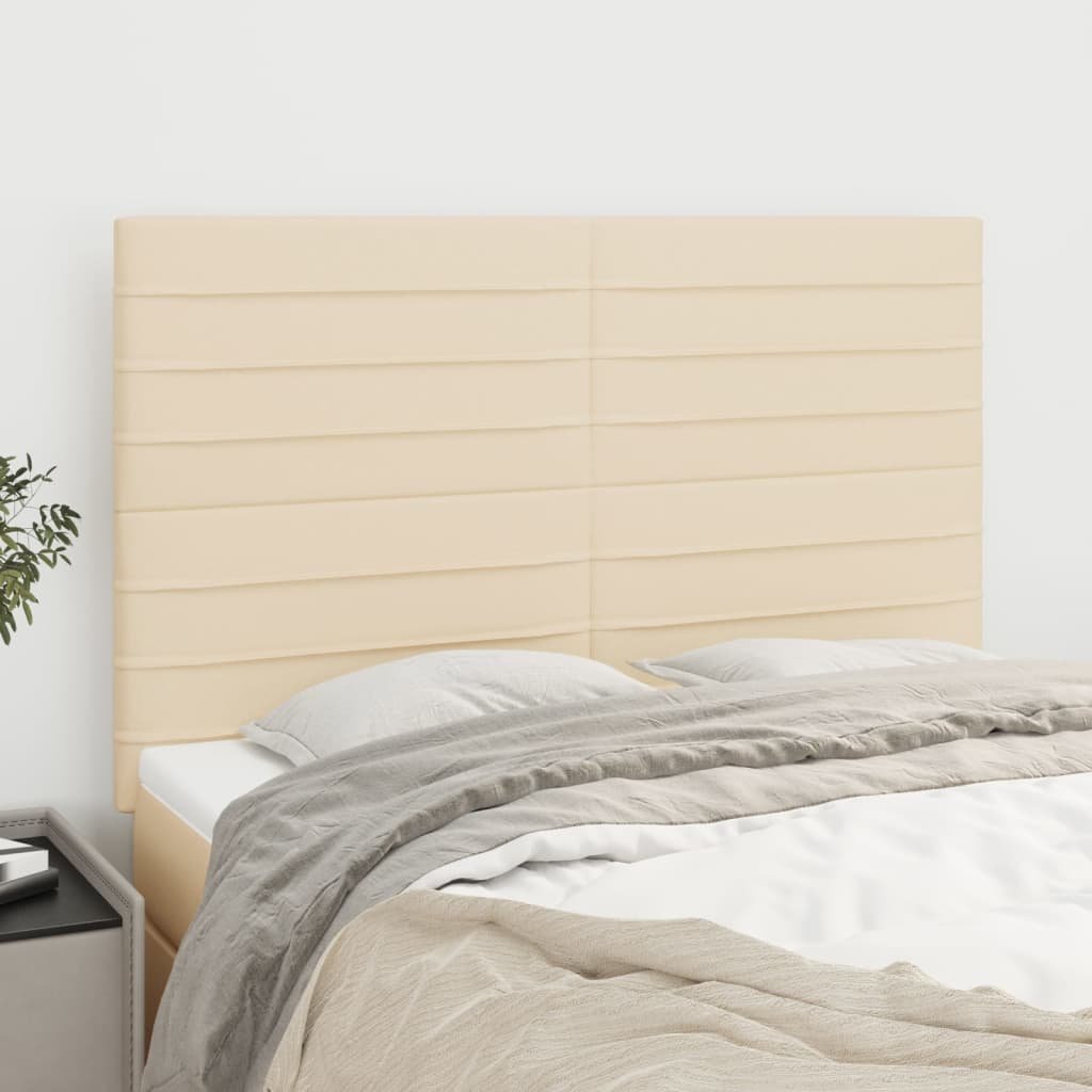 vidaXL Sänggavel creme 144x5x118/128 cm tyg