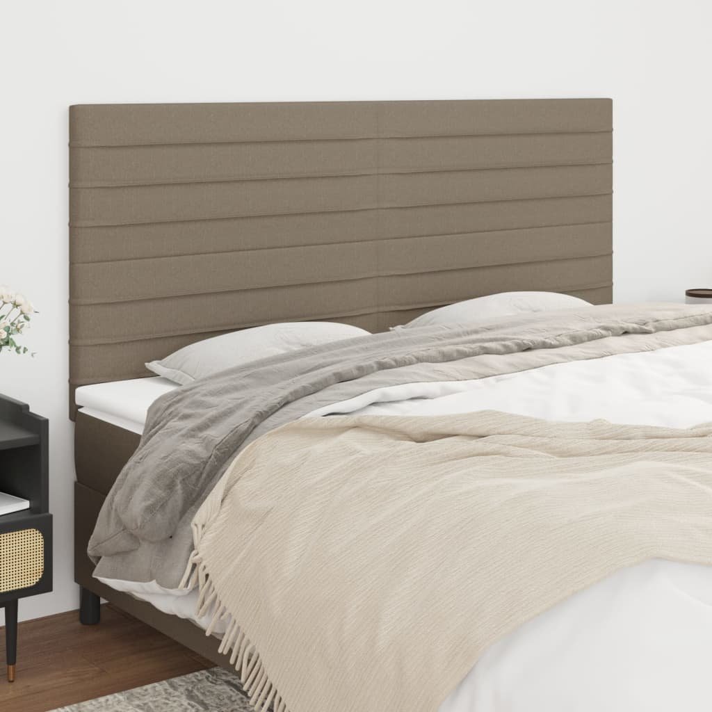 vidaXL Sänggavel taupe 160x5x118/128 cm tyg