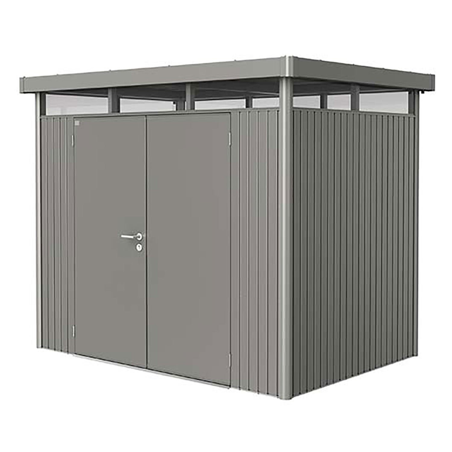 Biohort, Highline trädgårdsskjul dubbeldörr storlek h2 metallic kvarts-grå