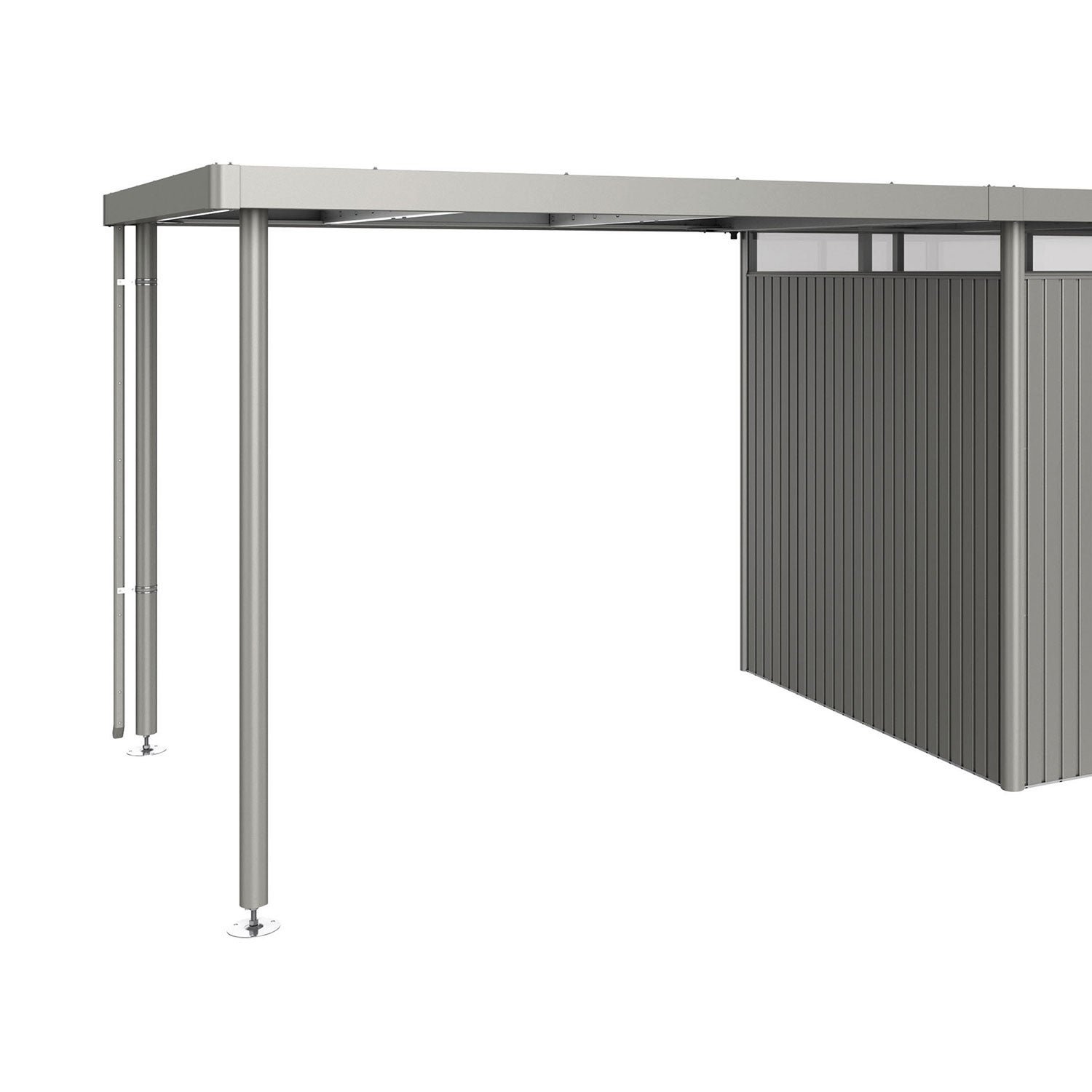 Biohort, Highline sidotak Trädgårdsskjul storlek h3 metallic kvarts-grå