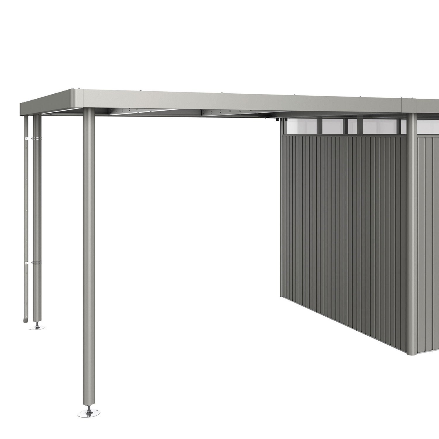 Biohort, Highline sidotak rädgårdsskjul storlek h4 metallic kvarts-grå