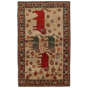 Old Figural Kashghai orientalisk matta 135 x 223 cm