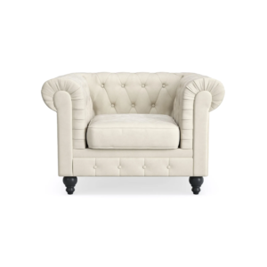 Chesterfield Lyx fåtölj beige
