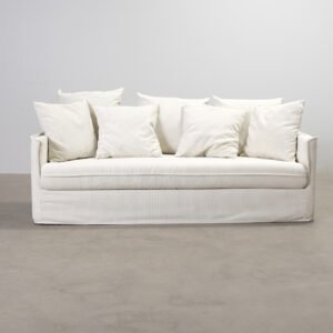 Take Two by Mjuk Greta 3-sitssoffa med utbytbar klädsel vit & persika