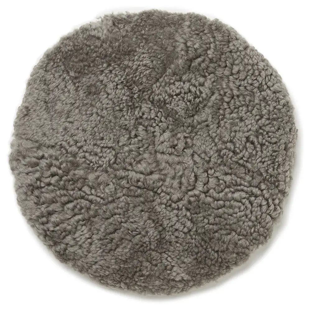 Skinnwille, Curly Sittdyna ø34 cm Natural grey