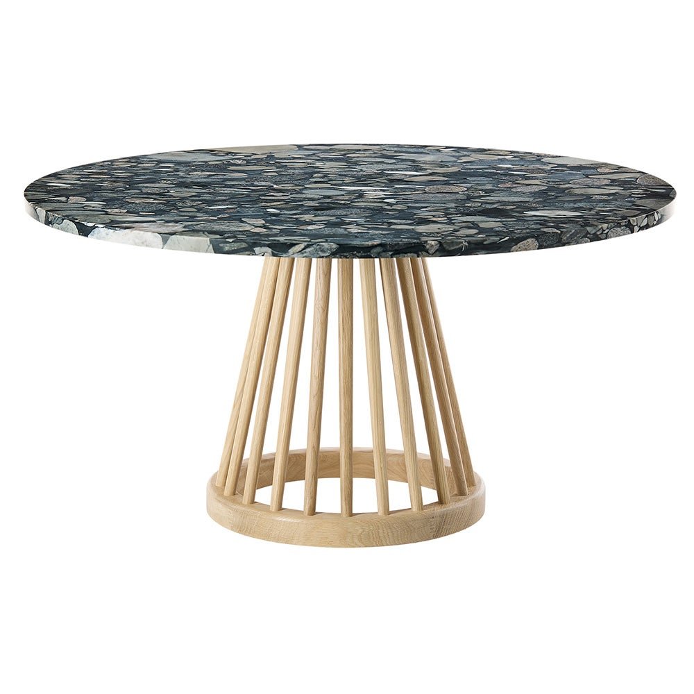Tom Dixon, Fan bord naturfärgad stenskiva 90 cm pebble