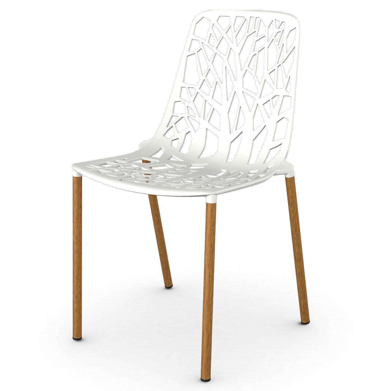 Fast, Forest matstol med Iroko klädda ben White