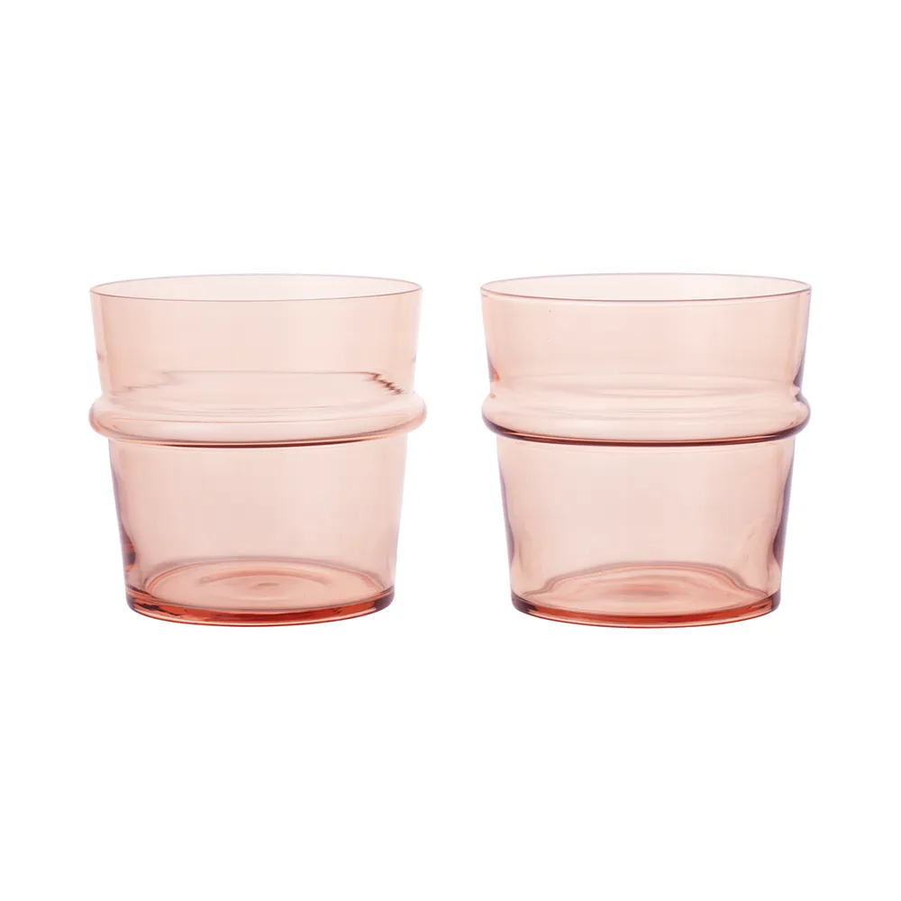 Ferm Living, Boya Lågt dricksglas 2-pack - Blush