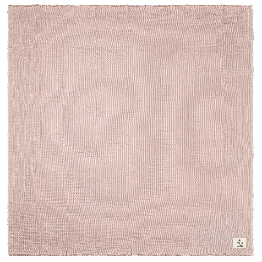 Ferm Living, Fino Överkast - Terracotta/Off-white