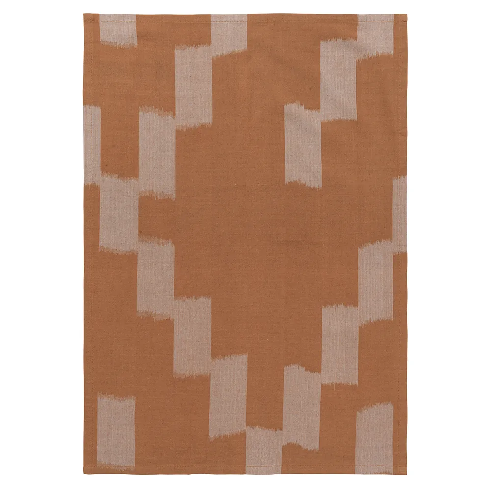 Ferm Living, Ikat Kökshandduk - Terracotta/Mist Blue