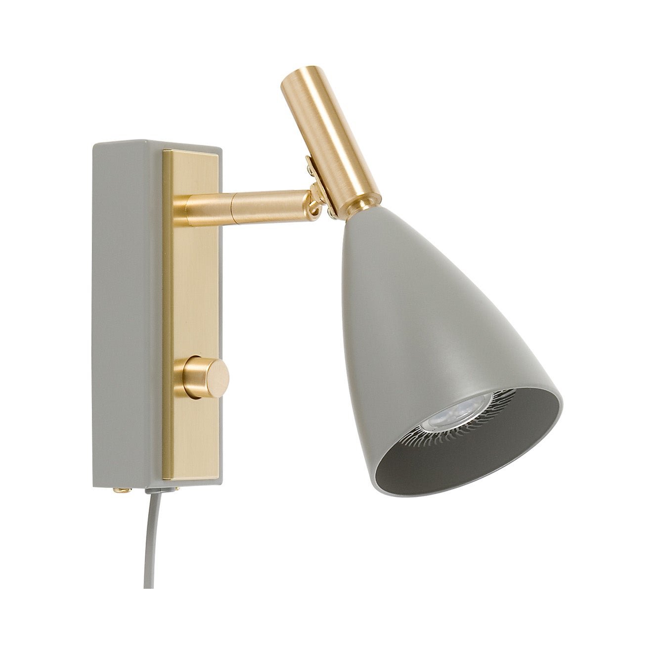 Belid, Frank 2.0 Vägglampa Varmgrå/Mässing Mr16 Inkl Ljuskälla