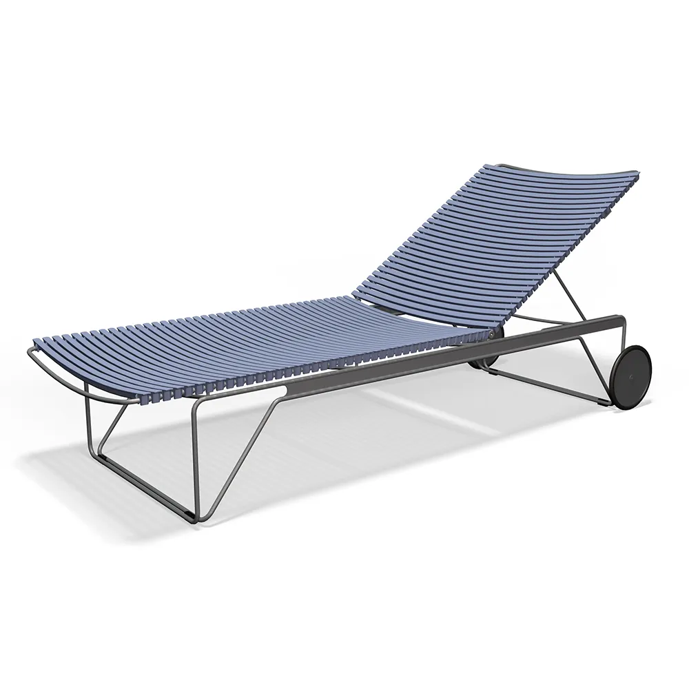 Houe, Click Adjustable chaise longue Pigeon blue. Frame: Grey