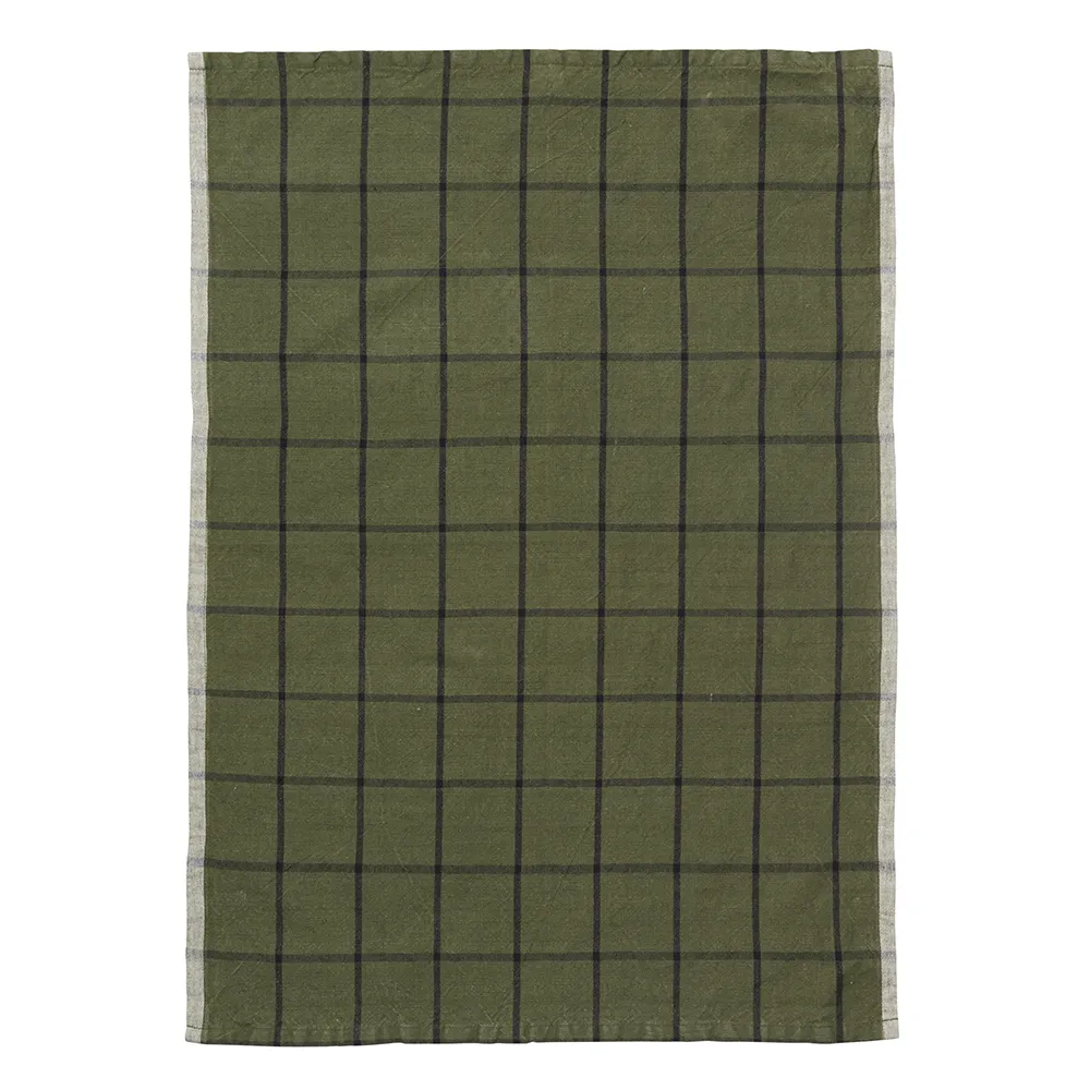 Ferm Living, Kökshandduk Hale  Green/Black