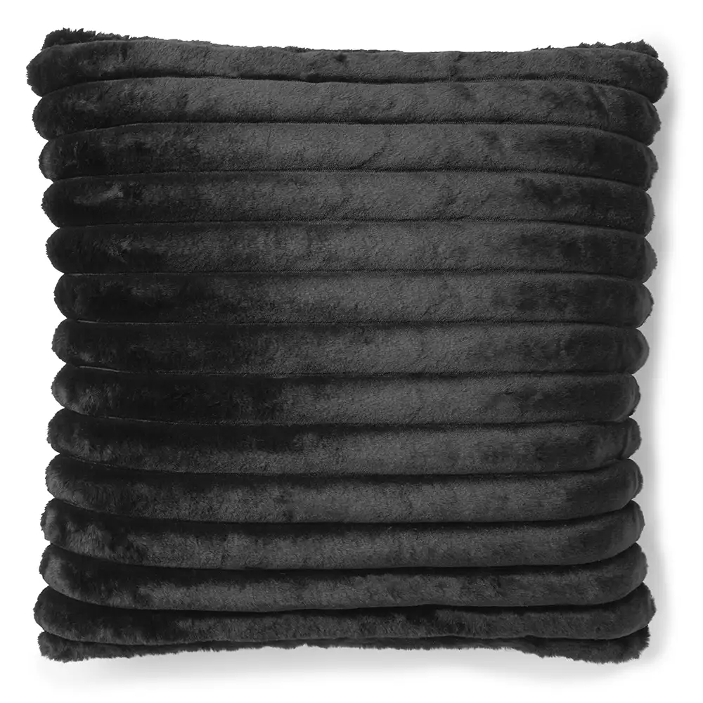 Skinnwille, Stripy Prydnadskudde 45x45 cm Black