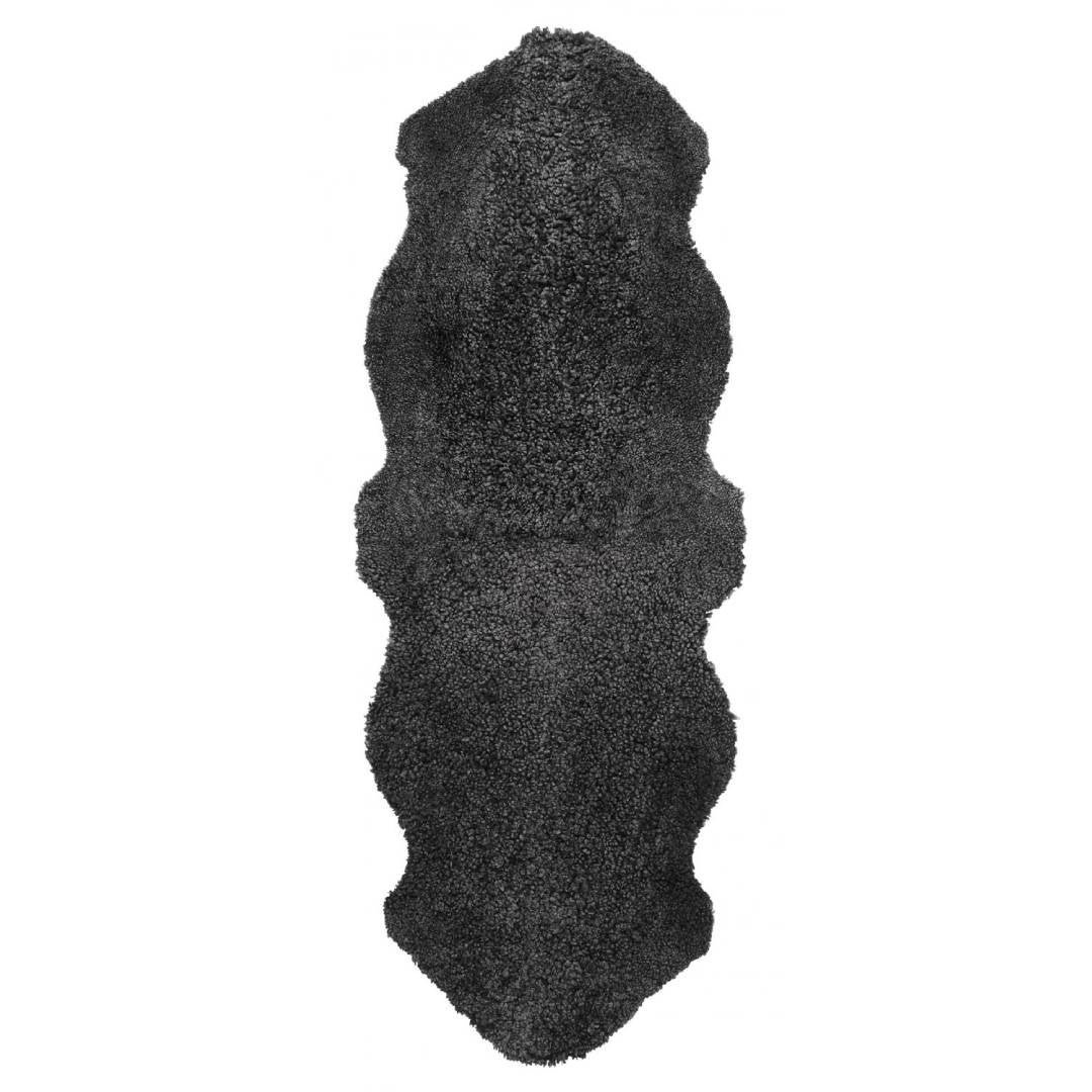 Skinnwille, Curly Fårskinn dubbelt 60x180 cm Dark grey