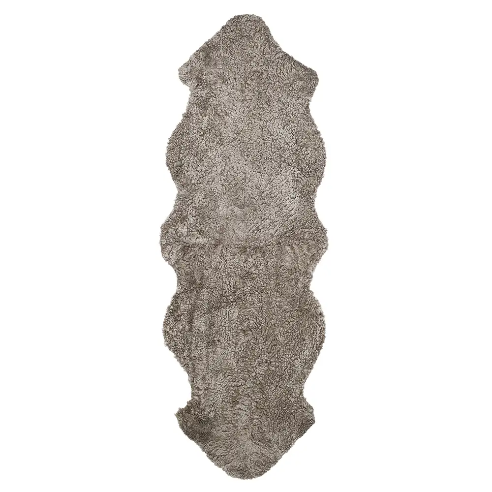 Skinnwille, Curly Fårskinn dubbelt 60x180 cm Sahara/Lightbrown