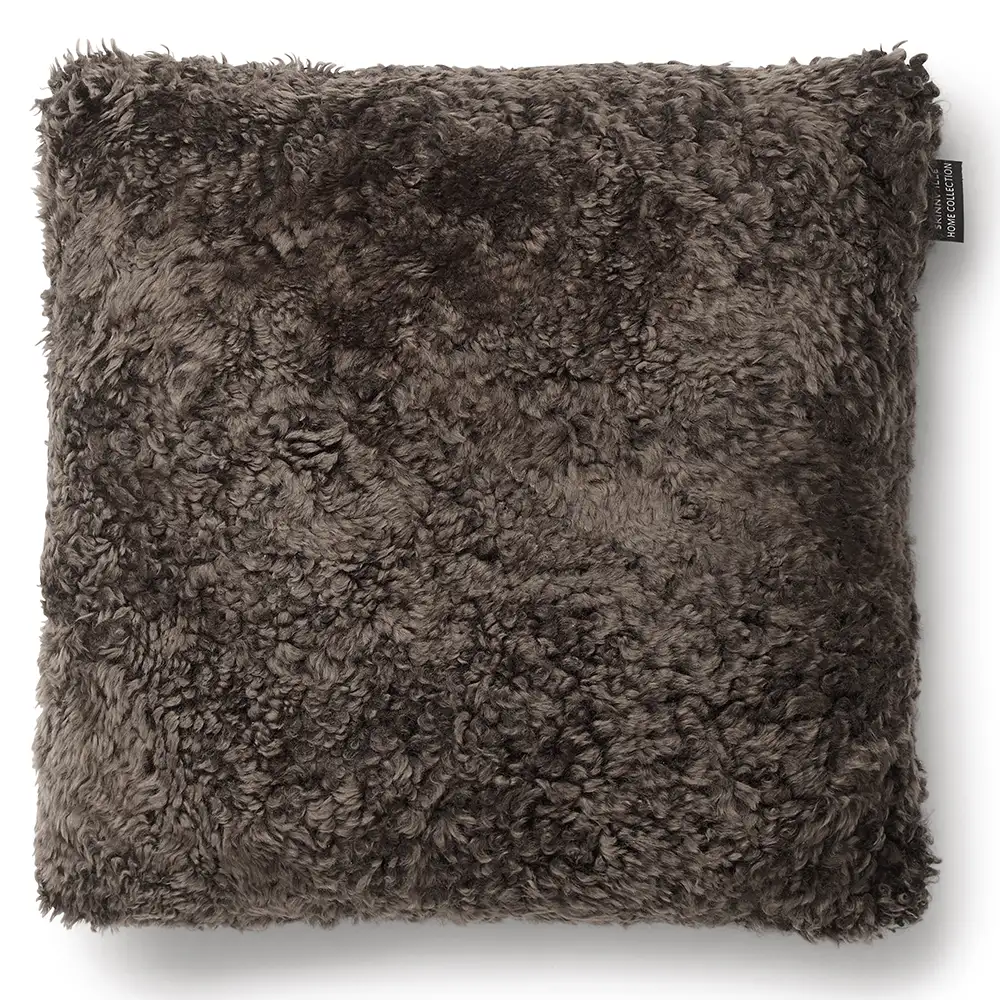 Skinnwille, Curly kuddfodral 45x45 cm Dark Brown