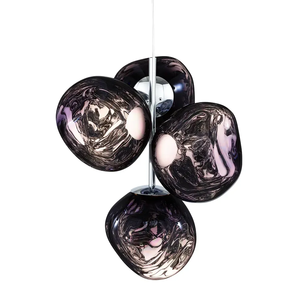 Tom Dixon, Melt Chandelier Mini Takkrona Smoke LED