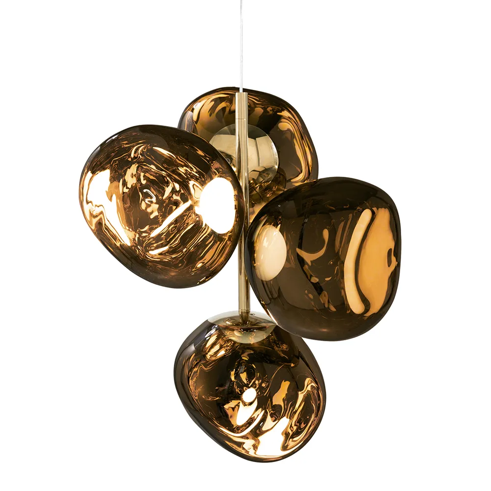 Tom Dixon, Melt Chandelier Mini Gold Takkrona LED