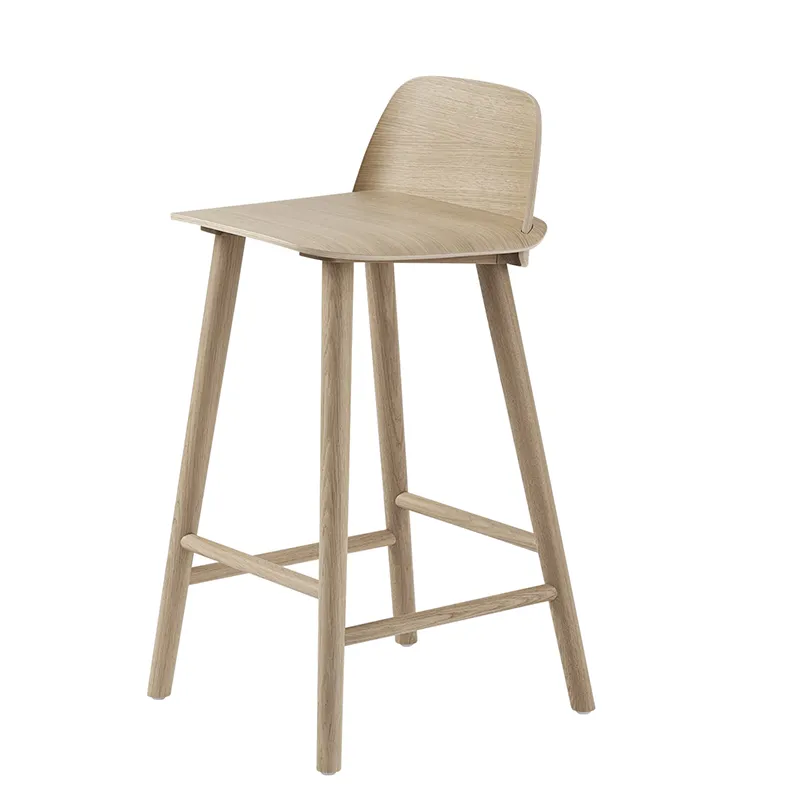 Muuto, Nerd barstol 65 cm - med fotstöd i metall - Oak