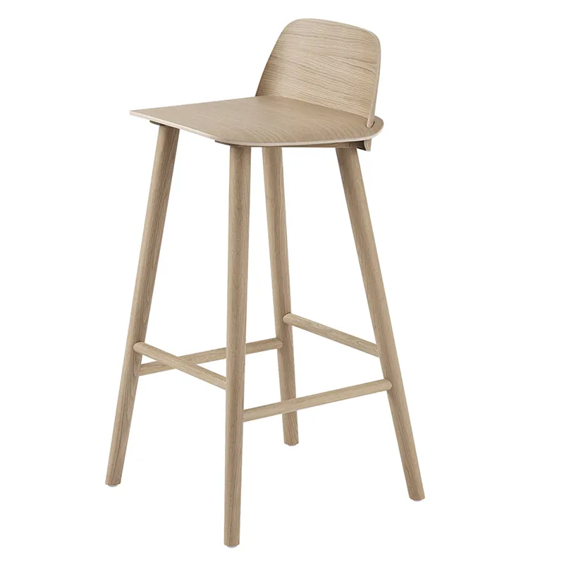Muuto, Nerd barstol 75 cm - med fotstöd i metall - Oak