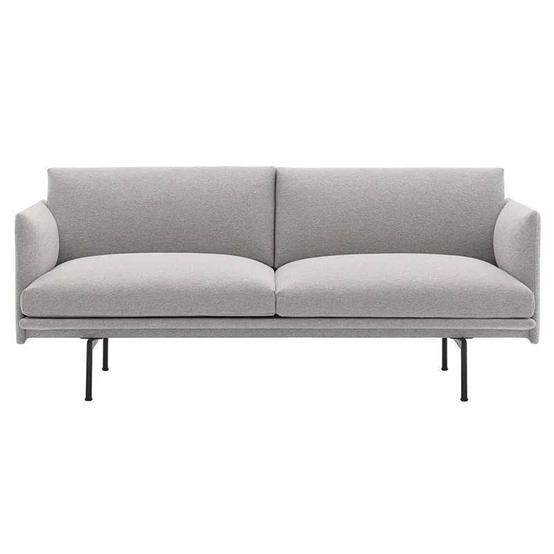 Muuto, Outline Sofa 2-seater - Black Base - Clay 12 Black