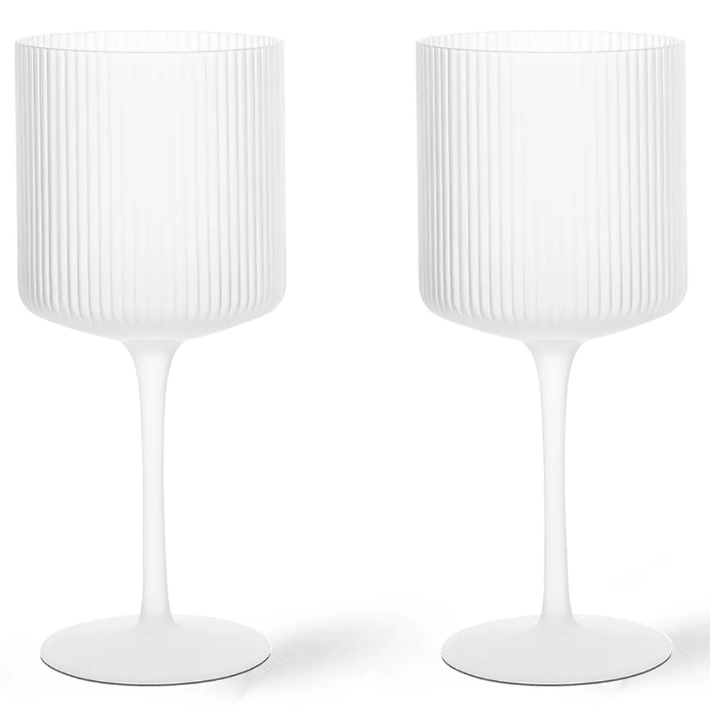 Ferm Living, Ripple Rödvinsglas 2-pack - Frosted