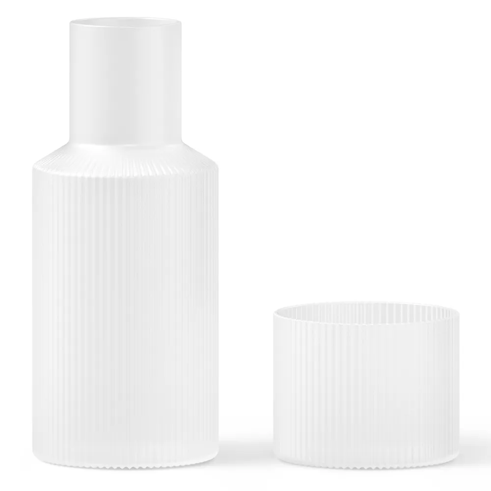 Ferm Living, Ripple Karaff med glas - Frosted