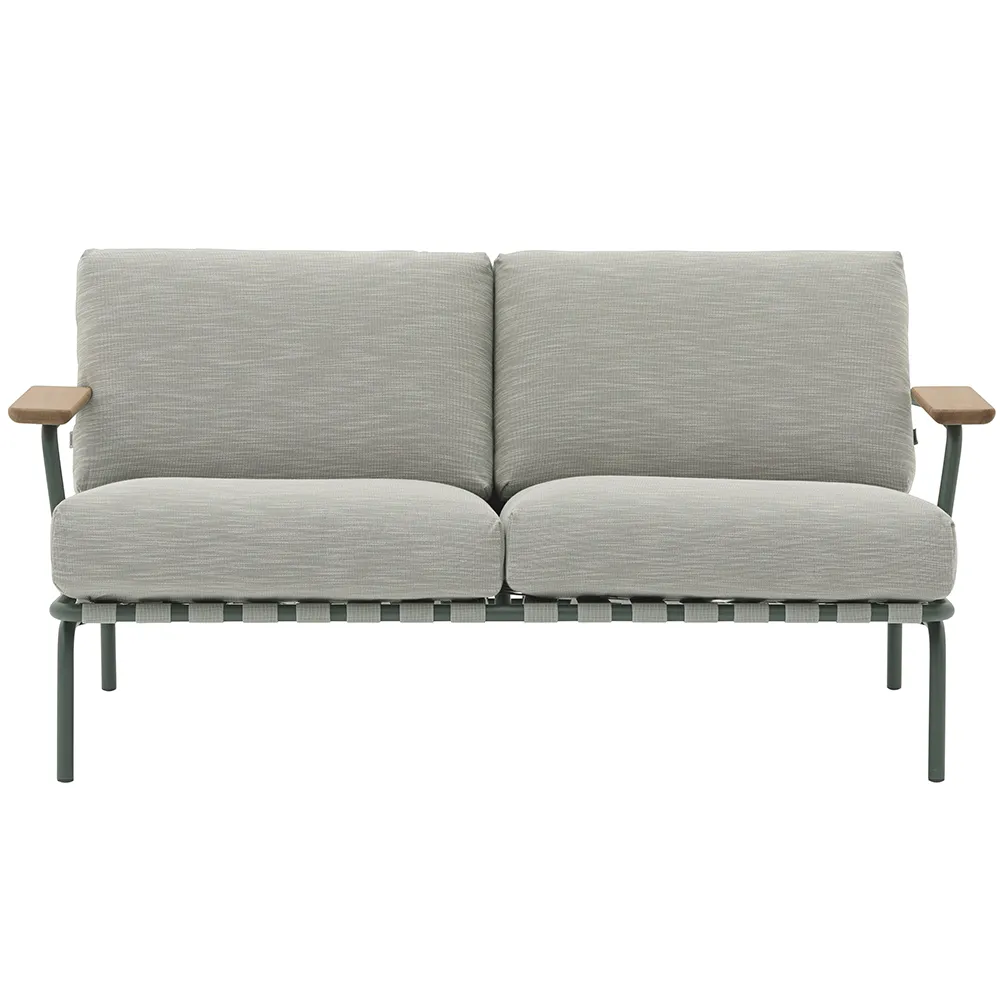 Muuto, Settle 2-sits soffa Ribbed Weave 2/Dark Green