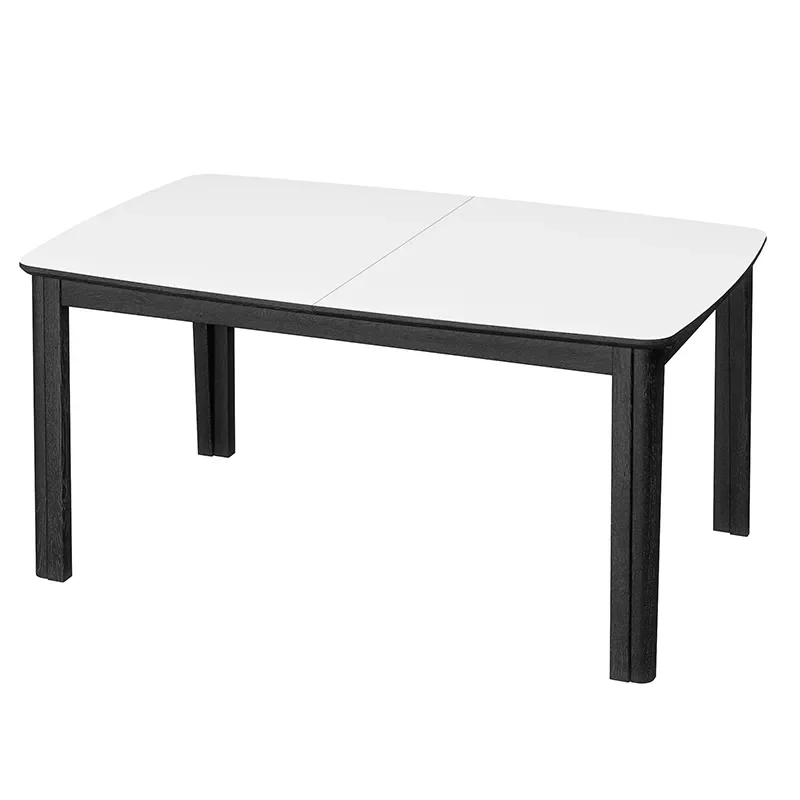 Skovby, SM107 Matbord 101x160-316-368 cm Svart lackad ek - Vit laminat
