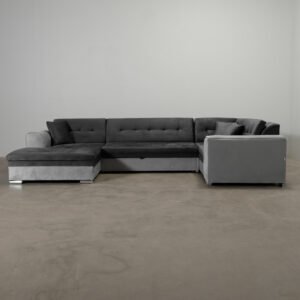 Rineta 4-sits U-soffa med divan grå