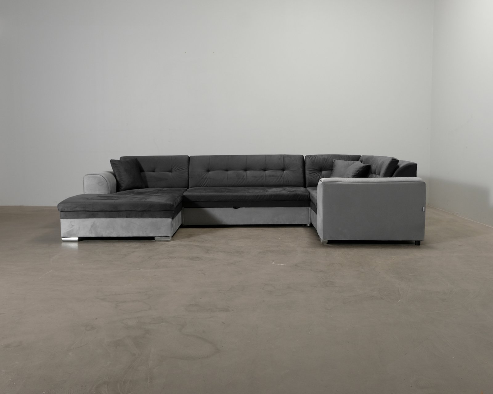 Rineta 4-sits U-soffa med divan grå